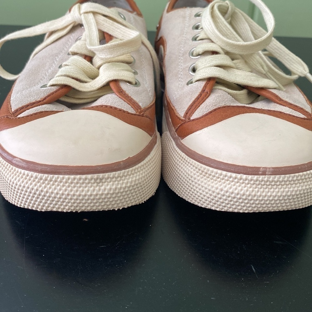 Earth Harbor Leather Suede Lace Up Sneakers Shoes Powder Cream & Tan Size 6 - Picture 7 of 12